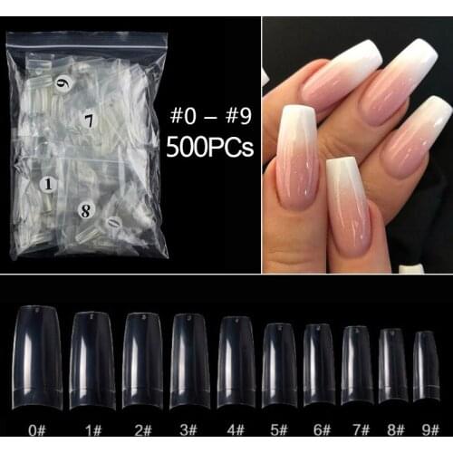 100/500pcs Half French False Nail Art Tips Acrylic Clear Transparent Natural Fake Nails UV Gel Manicure Ultra Flexible Tip Lot