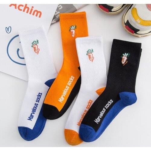 2021 New Fashion Socks Womens Funny Long Socks Soft Cotton Elasticity Comfortable Casual Cartoon Pattern Street Trend Harajku
