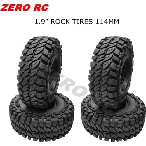 4PCS 1.9 Inch ROCK CRAWLER TIRES 114MM TYRE FOR 1/10 RC CAR AXIAL SCX10 D90 TF2 CC01 TRX-4 MST