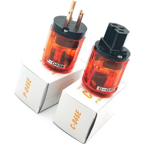 AHSY P-046 Hifi Power Stecker Hohe Qualität Gold-überzogene Ein Paar UNS Power Stecker + IEC buchse C-046 US cable plug and end