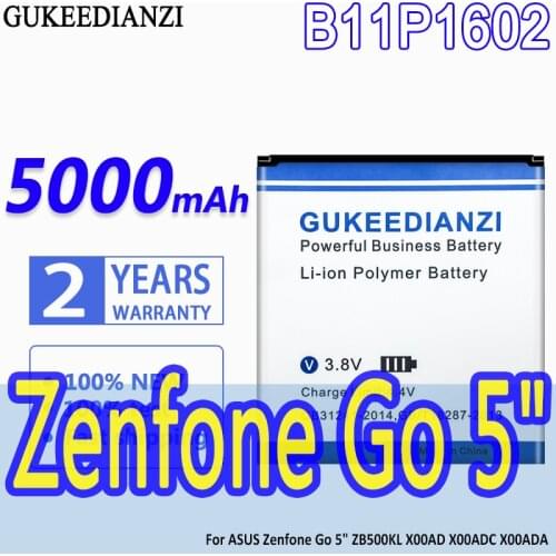 High Capacity GUKEEDIANZI Battery B11P1602 5000mAh For ASUS Zenfone Go 5 ZB500KL X00AD X00ADC X00ADA Go5