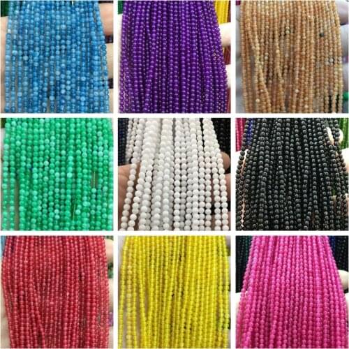 Natural Jades Stone Loose Beads High Quality 2/3/4mm Smooth Round Shape Gem Necklace Bracelet Jewelry Making Accessories wk267