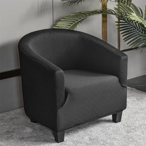 Geometric Stretch Jacquard Bar Chair Cover Club Arm Chair Slipcover Study Bath Tub Chair Cover for Living Room Solid Color