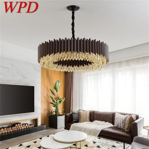 WPD Black Chandelier Lamp Fixtures Postmodern Luxury Pendant Light Home LED Decorative for Living Dining Room