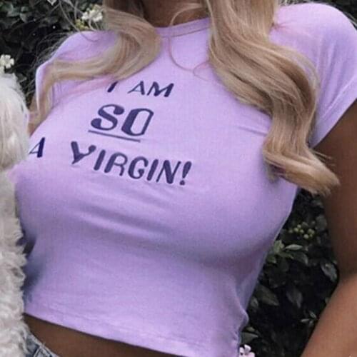 Sexy Alphabet Print T shirts Women Y2K Clothes Summer Harajuku Ladies Tops Short Sleeve Streetwear Short Crop Top Feminina