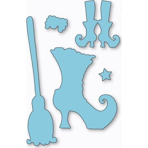 Halloween Broom High Heel Clear Stamp and Cutting Dies DIY Card Album Make Scrapbook Crafts Stencil New Supplies 2020