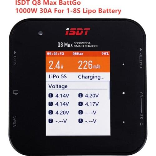 ISDT Q8 Max BattGo 1000W 30A High Power Battery Balance Charger FPV Discharger for 1-8S Lipo Battery FPV Drone Quadcopter DIY