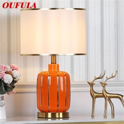 OUFULA Ceramic Table Lamps Desk Luxury Modern LED Lighting For Home Bedroom