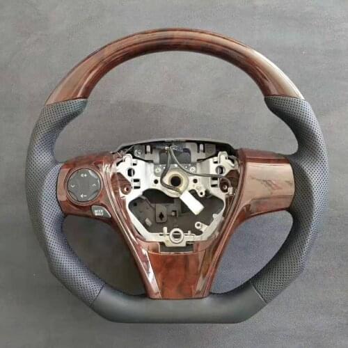 Cuatomized Wooden Steering Wheel Leather Compatible for Toyota Avalon Camry Corolla 2018-2020