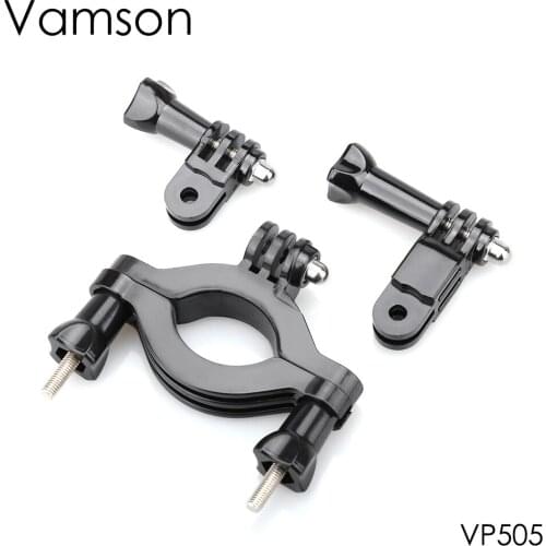 Vamson Motorcycle bracket with Long Link Short Link Two Screws for GoPro9 8 7 6 5 4 3 for Yi 4K Mijia SJCAM VP505