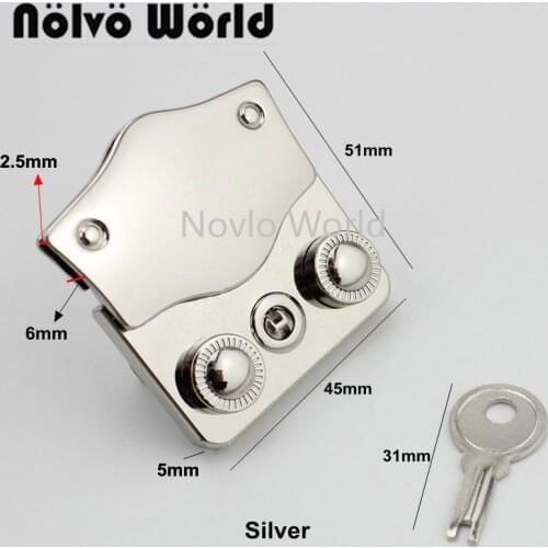 Nolvo World 2-10 pieces 51*45mm Silver luggage lock bag lock in bag parts or accessories handbag lock