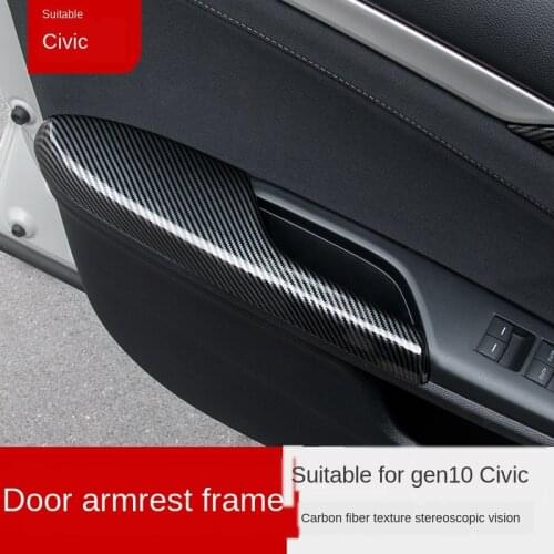 10 Th Generation Civic Modified Armrest Panel Door Armrest Stickers Car Interior Decoration Decorative Stickers Black Warrior Ac