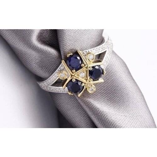 Fashion Refined 925 Standard Sterling Silver and Natural Gemstone Sapphire Promise Promise Wedding Ring Anniversary Ring