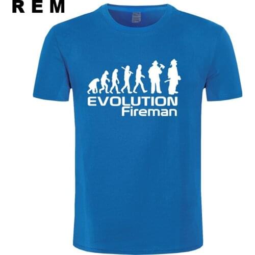 Mens Cotton O Neck T-shirt Evolution Of A Fireman Firefighter T shirt More Size and Colors New Men Short sleeve T-Shirt