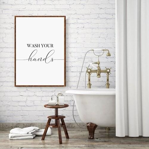 Wash Your Hands Ya Filthy Animal Simple Quote for Bathroom Modern Wall Decor Poster and Print Canvas Painting Art Picture