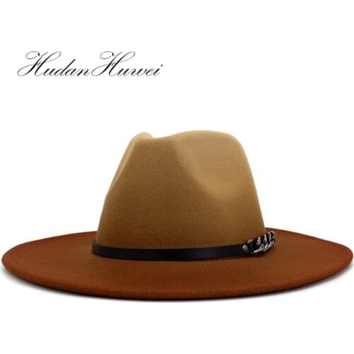New Paiting Classic British Woolen Winter Felt Fedora Hats Men Fashion Jazz Hat Fedoras Wholesale Oversized Hat Caps