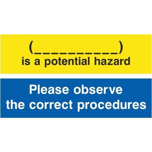New Car Stickers POTENTIAL HAZARD Please Observe The Correct Procedures Warning Car Decals PVC 14CM*8CM Vinyl Motorcycl