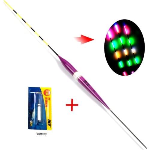 DONQL New Led Electronic Fishing Float With Battery Night Float Wood Night Vision Electric Flotador Fishing Tackle Luminous Buoy