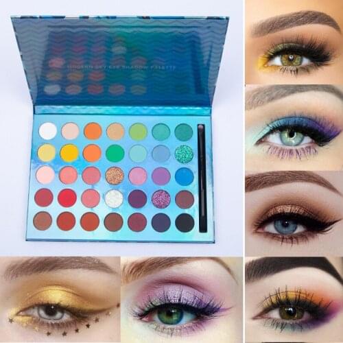 35 Color Pressed Eyeshadow Pallete Makeup Eyeshadow Palette Shimmer Matte Glitter Sparkle Eye Shadow Pallette Beauty Tools