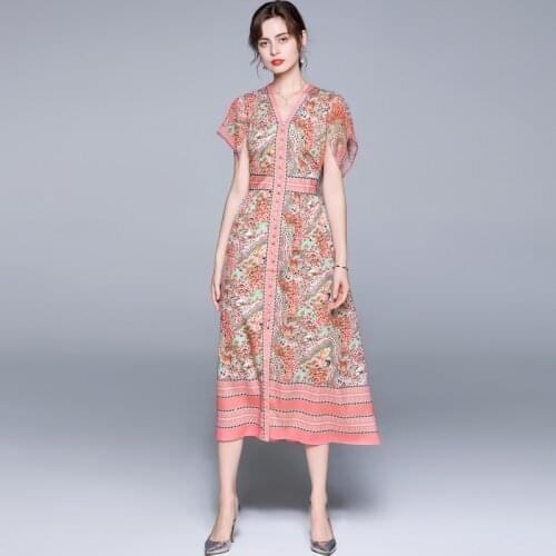 ZUOMAN Women Summer Elegant V-Neck Dress Festa Female High Quality Long Wedding Party Robe Femme Vintage Designer Vestidos