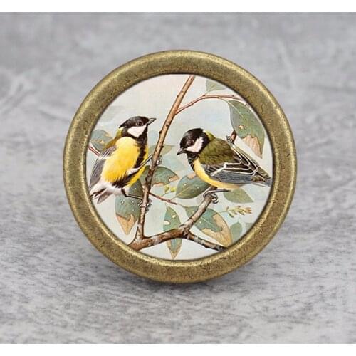 Two Birds--Drawer Knobs Vintage Cabinet Door Knob DIY Art Furniture Closet Pulls Bronze Ancient Silver Dresser Knob Hardware