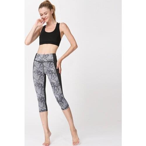 Yoga Pants Women Seamless Printed Leggings High Waist Sport Women Fitness Tight Push Up Gym Clothing Joggers 3/4 Running Trouser