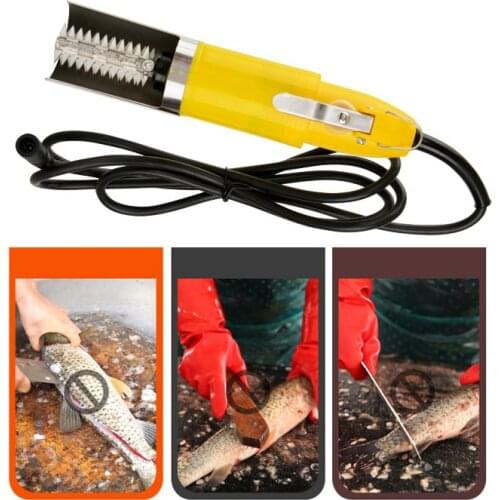 120W Electric Fish Scale Scraper Waterproof Fishing Scalers Clean Easy Fish Stripper Remover Cleaner Tool Charging Adapter