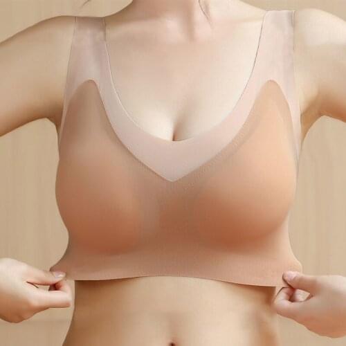 Sports Bra Woman Sports Top Gather Underwear Seamless Bra Lingerie Ice silk Tube Top Beauty Back Unwired Bra Gym Top Corsets