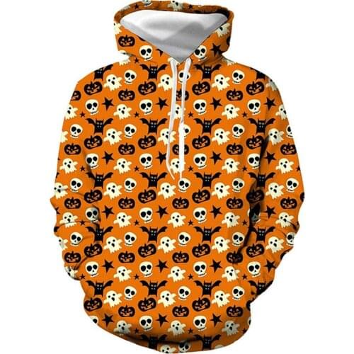 Halloween Pumpkin Hoodie Sweatshirts Pullover Casual Cosplay Outerwear Hooded Hoodies