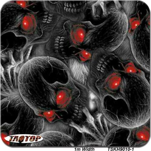 TAOTOP9010-1 1m *10m Popular Red Eyes Skull water transfer film Width hydro graphic film