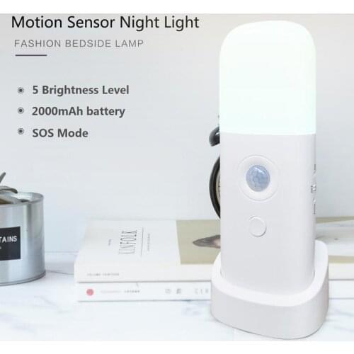 Smart LED Motion Sensor Night Light Portable Energy Saving Lamp Rechargeable Stairs Cabinet Closet Lamp With 2000mAh Battery