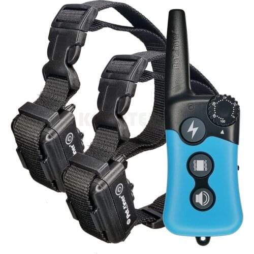 Pet Dog Waterproof Electric Training Collar Anti Bark Stop Shock LCD Display with 1/2 collar 100g2280