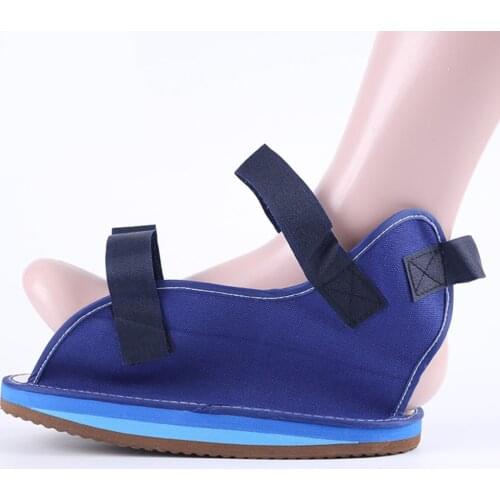 Foot Fracture Protective Shoes Gypsum Shoes Broken Toe Walking Shoes Fixed Shoe Cover for Woman Man Adult (S Size, Blue)