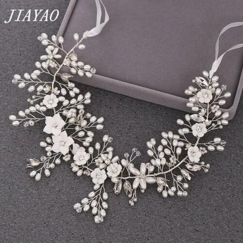 Pearl and Flower Headband Wedding Hair Accessories Bridal Headband Hairband Tiara Womens Accessories Hair Ornament For Wedding