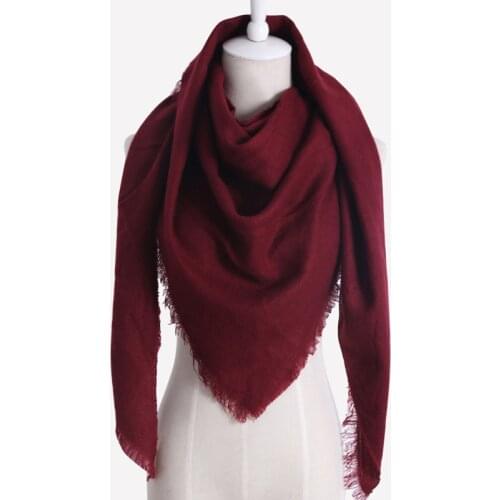 8 Colors Women Warm Shawls Luxury Brand Imitation Cashmere Winter Scarf For Women Scarves Wool Solid Triangle Bandage Bufanda