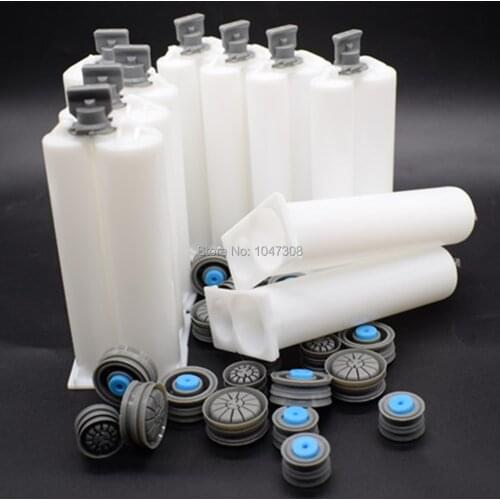 10pcs 1:2 Epoxy Adhesive 50ml Cartridge 2:1 Dispensing Gun Applicator Dual Cartridge Manual Applicator Empty Cartridges Mix Tube