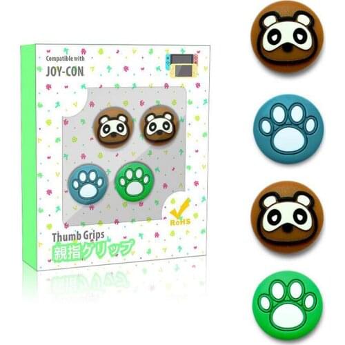 10pcs Cute Cat Paw Claw for Nintendo Switch Lite Bear Flower Animal Crossing Analog Thumb Grip Joystick Thumb Grip Cover Case