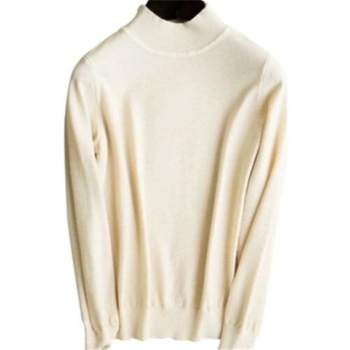 100%cashmere knit women korean style half high collar solid slim pullover sweater S-2XL retail wholesale