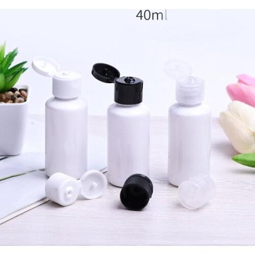 100pcs 40ml Empty Squeeze Containers, Plastic Bottles with Disc Top Flip Cap, Refillable Cosmetic Bottles for Shampoo, Body Soap