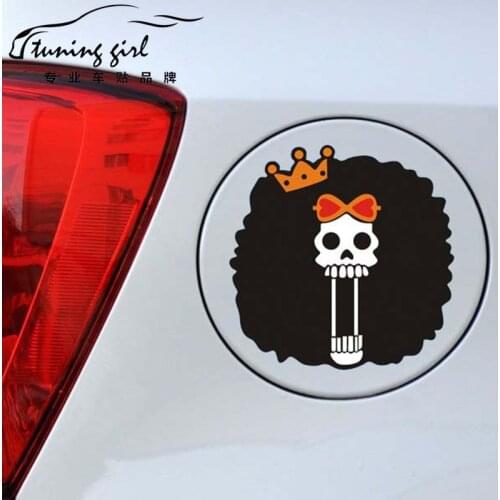 11CM*11CM Car Stickers ONE PIECE BROOK Pirates Cartoon Creative Funny Decals For Fuel Tank Cap Auto Tuning Styling D16