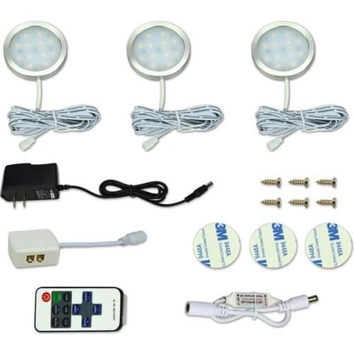 3/4/6/8 Pcs Under Cabinet Lights 2.5W Led Puck Light 10 Level Remote Control Dimmable Kitchen Lights Counter Bar Lamp Decoration