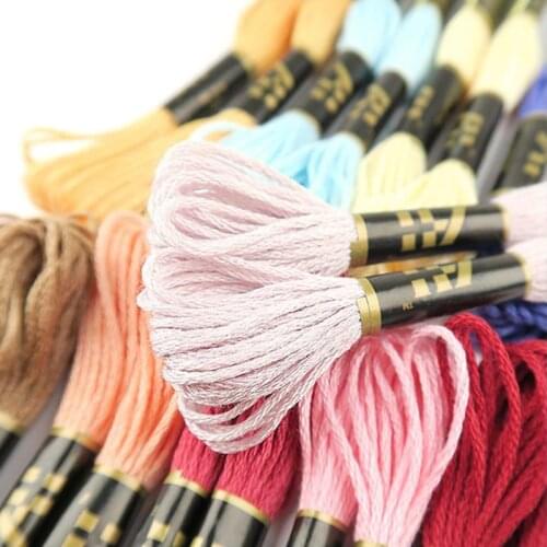 50 Pcs Looen Cross Stitch Floss Rainbow Color Embroidery Threads Floss Sewing Threads For Women DIY Sewing Tool Random Colors
