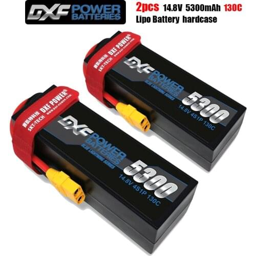 DXF 4S LiPo Battery 14.8V 5300mAh 130C-260C Hardcase XT60 for RC 1/10 Scale Trx Stampede Car