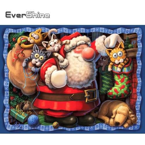 Evershine DIY Diamond Embroidery Santa Claus Rhinestones Art Diamond Painting Christmas Cross Stitch Cartoon Childrens Gifts