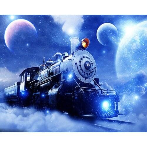 Diamond Painting Locomotive Landscape Square Diamond Round Diamond Decoration Customizable Wall Art Decoration Frameless Style
