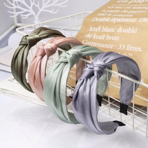 Shiny Wide-brimmed Hair Band New Fairy Bright Silk Yarn Shiny Hair Hoop Multi-layer Knotted Girls Headband Hair Accessories