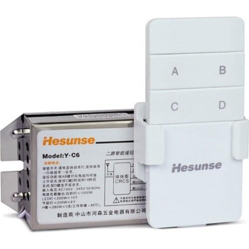 Y-C6 AC 220V Two Ways 2CH 315mhz 10A Digital Wireless Remote Control Switch with Remote Control For Lights Through Walls