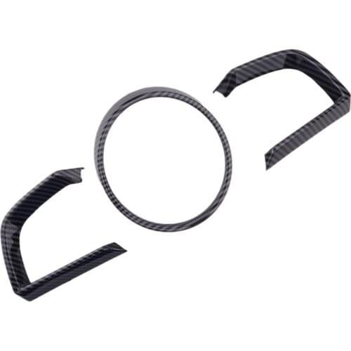 CITALL 3pcs/set Carbon Fiber Look Dashboard Interior Instrument Frame Trim Fit For Mazda 3 Sedan Hatchback 2014-2018