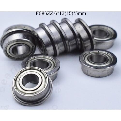 F686ZZ 6*13(15)*5mm 10pieces free shipping bearing ABEC-5 Flange bearings 686 F686Z F686ZZ chrome steel bearing