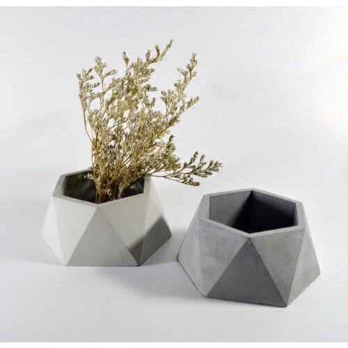 Geometric Hexagon Shape Concrete Planter Molds DIY Cement Flower Pot Silicone Mold For Succulent Plants Home Decoration Tool
